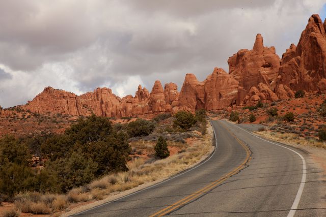 Arches NP -- Road deep into Arches NP