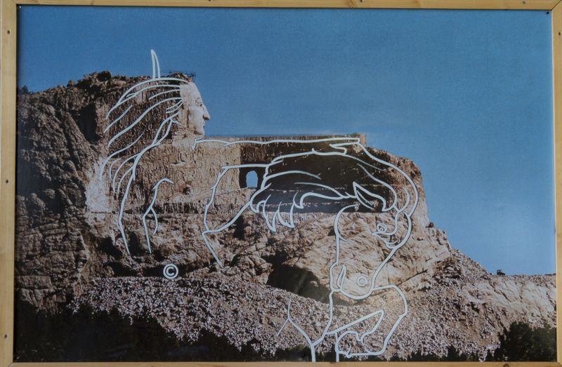 "Korczak" the sculpture's outline plan for the mountain 
