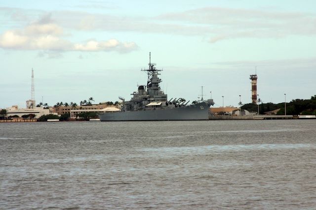 Pearl Harbor - Battle Ship at anchor 