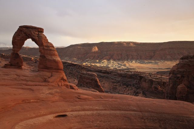 Arches NP Delicate Arch -- Landscape view from the top 
