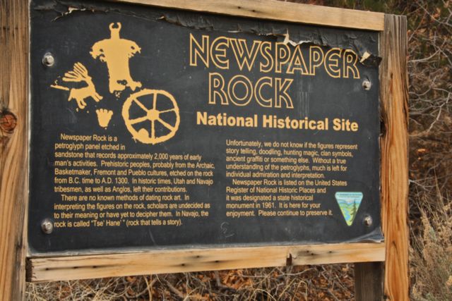 Newspaper Rock - Sign